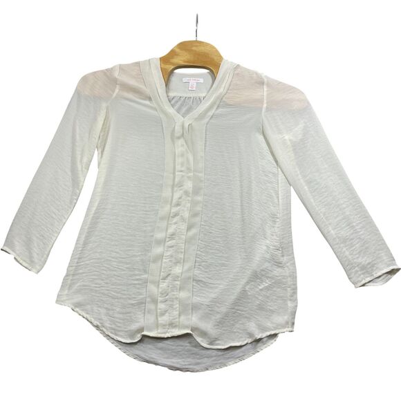 Joe Fresh Small Ivory Sheer 100% Polyester Tunic - Picture 1 of 4